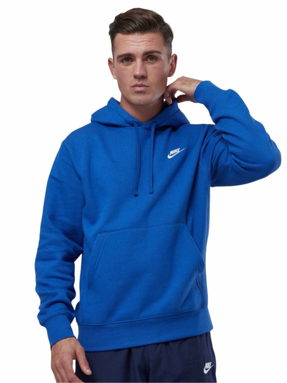 NIKE Sportswear Club Fleece Royal Blue Pullover Hoodie Men’s Large